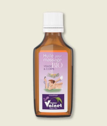 flacon huile de massage visage & corps bio du Dr. valnet