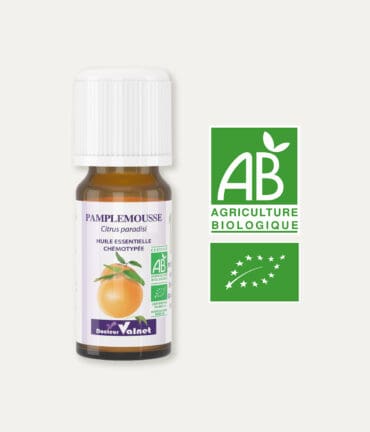 Huile essentielle de pamplemousse 100% BIO, certifiée label AB, Agriculture Biologique.