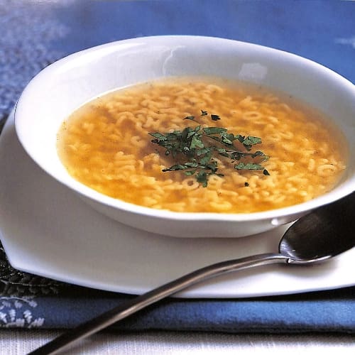 Bouillon de poule au thym citronné